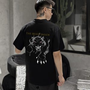 Áo thun dnmk oversize cho nam hình in beast inside mặt lưng