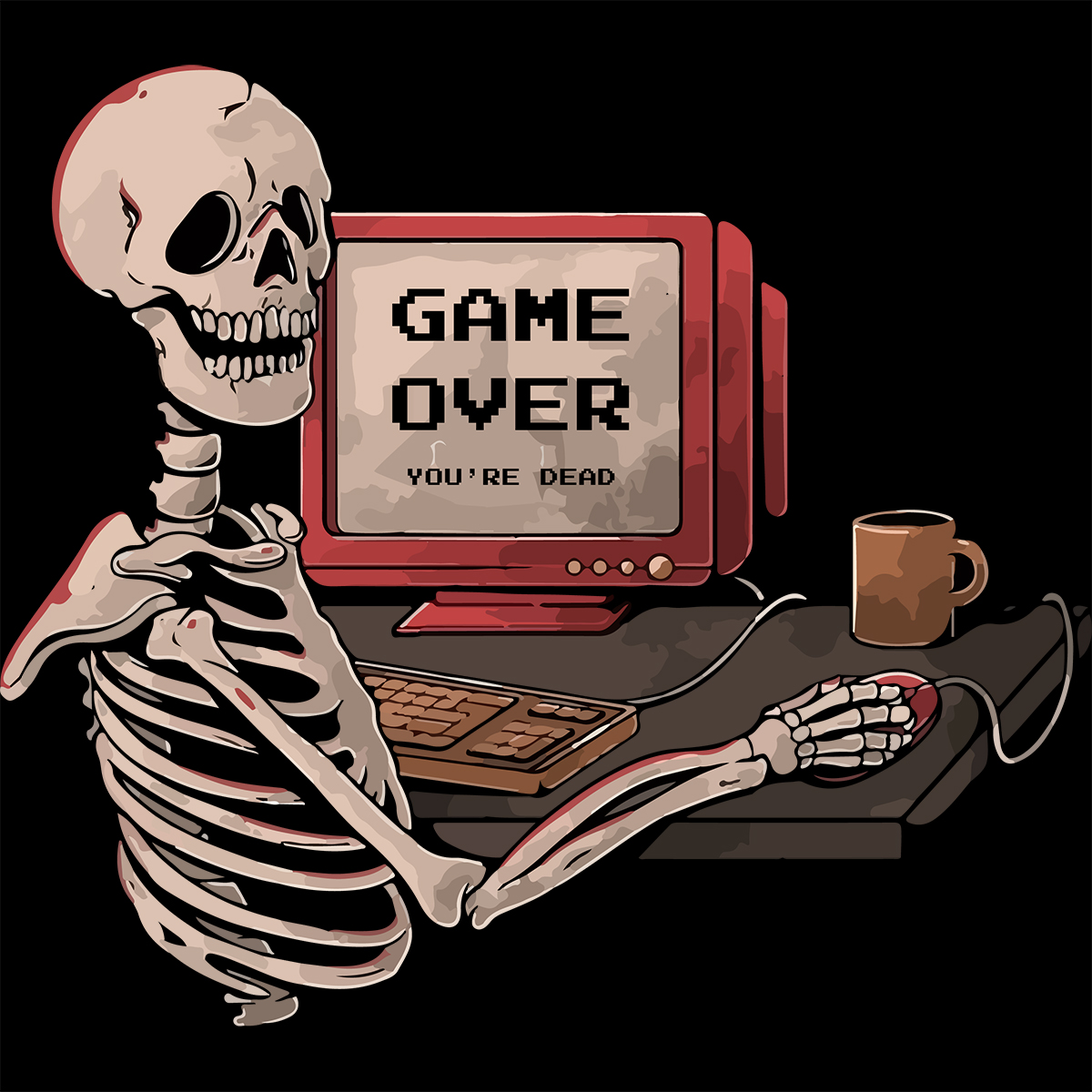 game over skull